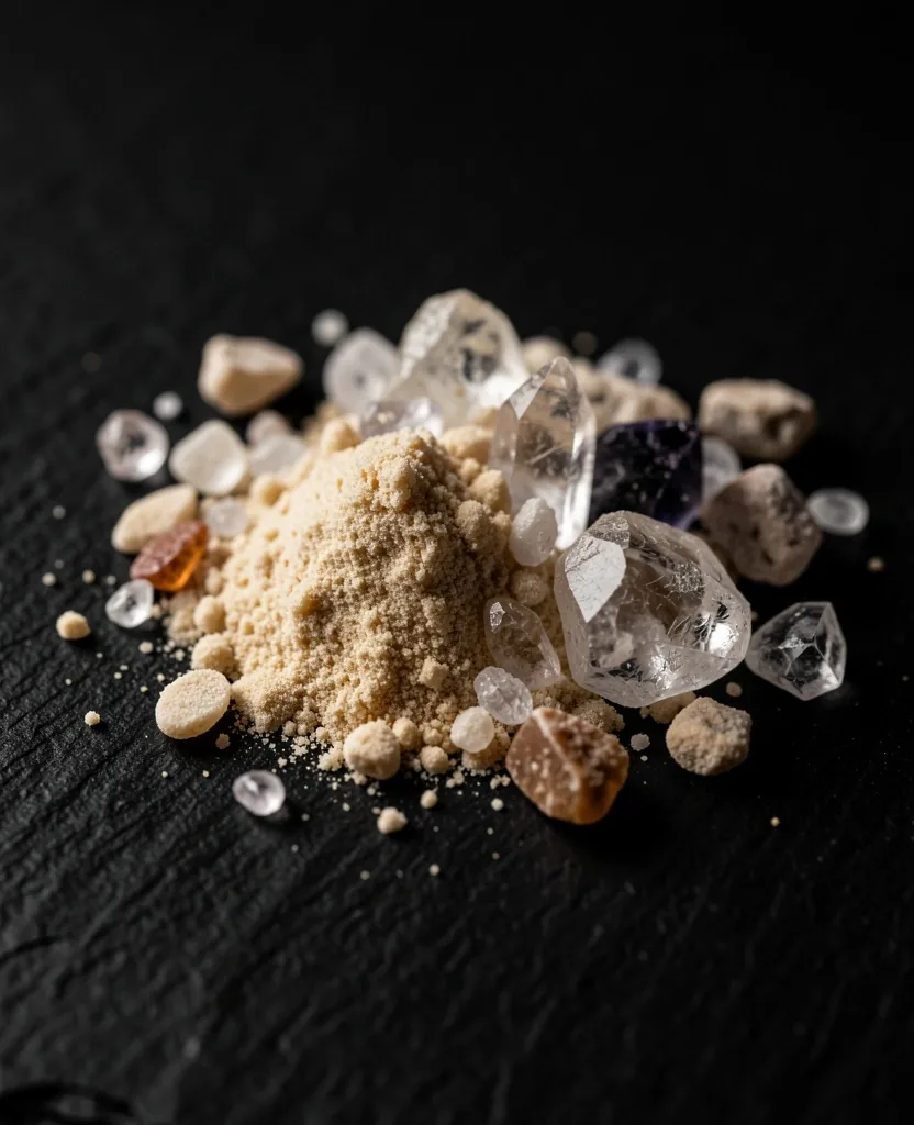 Macro view of mineral crystalline structures
